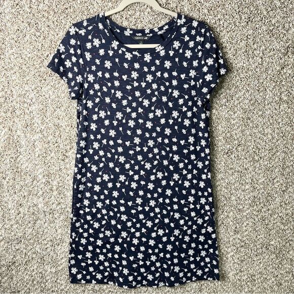 Toad&Co Dress Women’s Small Windmere II Navy & White Floral Short Sleeve T-Shirt - Picture 1 of 9